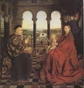 Jan Van Eyck The Virgin of Chancellor Rolin (mk05) oil on canvas